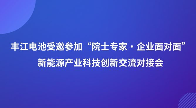 丰江电池受邀参加“院士专家·企业面对面”新能源产业科技创新交流对接会